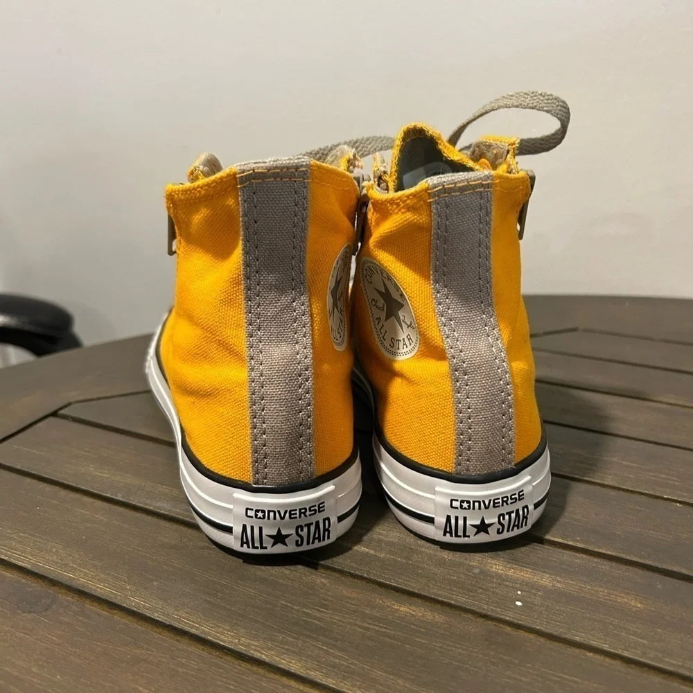 {Converse} Custom Chuck Taylor All Star Yellow High-Top Sneakers